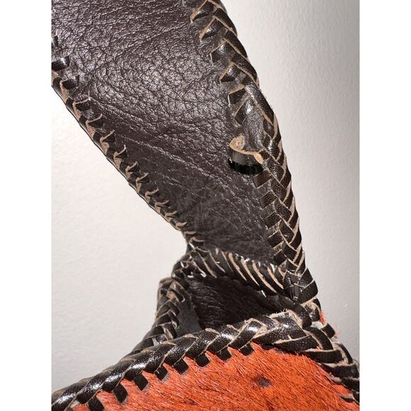 NEW Handmade Dyed Cowhide Leather Cossbody Purse Steer Cow Western Texas Univ - Picture 7 of 14